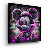 Neon Mickey Glass Wall Art|| Designer's Collection.